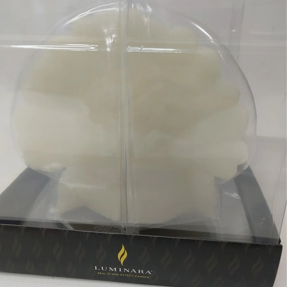 Luminara Turkey Flameless Candle Flickering Wax Pottery Ivory Thanksgiving Fall